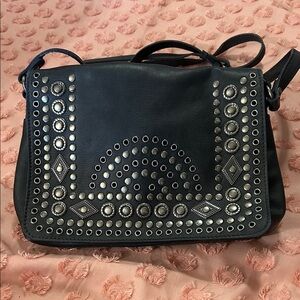 Patricia Nash Black Crossbody Bag with Metallic Accents